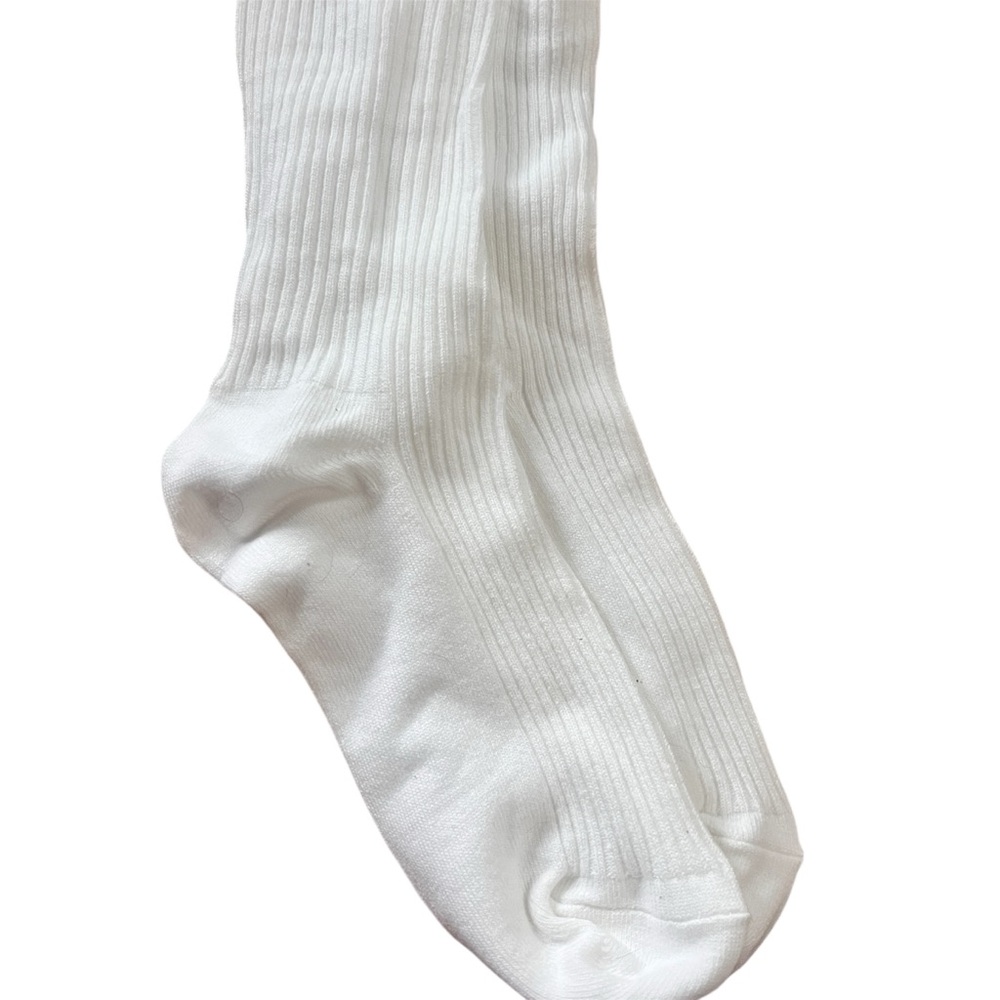White Ribbed Knee High Socks - Picture 2 of 6